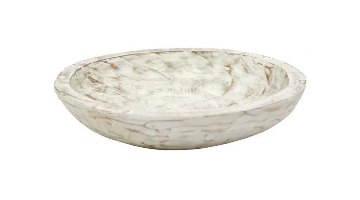 Masha Round Teak Bowl White Wash Intec Interiors Online Gift Shop