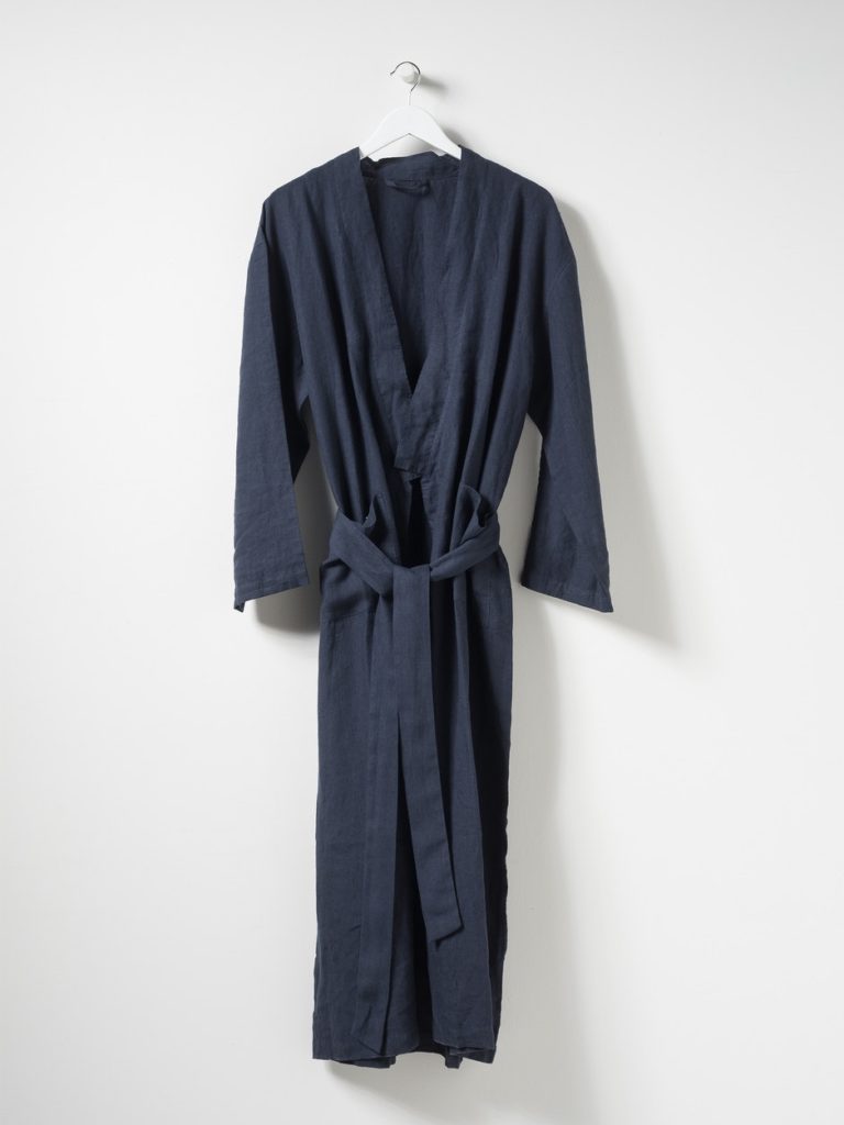 Bella Linen Women's Dressing Gown by Citta - Navy - Intec Interiors ...