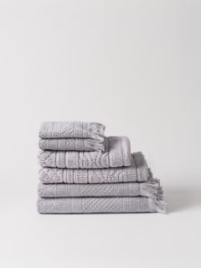 Citta Jacquard Towel Range - Ash