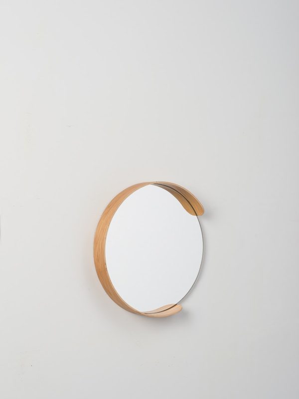 Citta Small Segment Mirror in Natural Oak