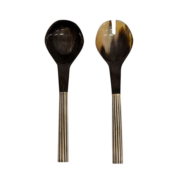Black & White Striped Salad Servers Intec Interiors Online Gift Shop
