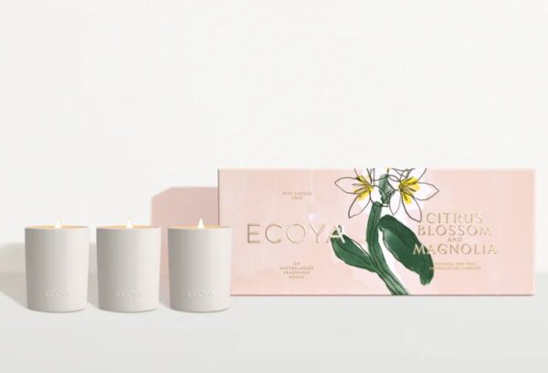 ECOYA Mothers Day: Citrus Blossom & Magnolia Mini Ceramic Candle Gift Set