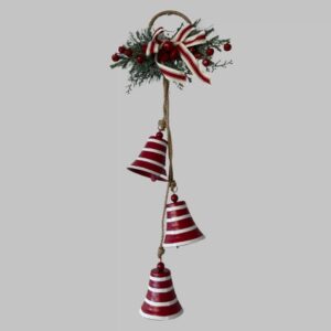 Red/White Stripe Hanging Bell Trio