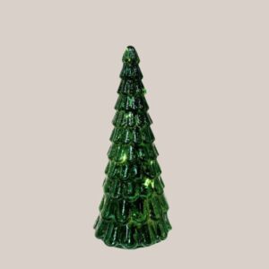 24cm Frost Drop Glass Tree in Dark Green