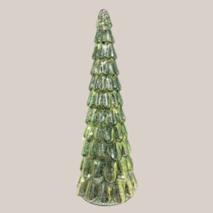 42cm Frost Drop Glass Tree in Light Green