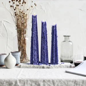 Living light Dark Blue Night Bloom Icicle Candles