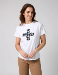 S+G Ace Tee Leopard Cross White