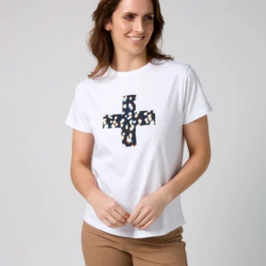 S+G Ace Tee Leopard Cross White