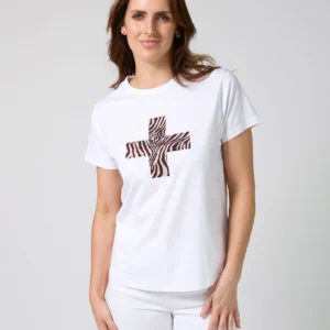 Stella & Gemma white Zebra cross T-shirt