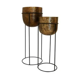 French Country Brass Wine Cooler on Stand